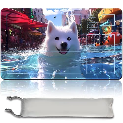 MTG PlayMat, 60 x 35 cm TCG PlayMat Stitched Edges Trading Card Game Play Mats with Storage Bag Smooth Rubber Surface Fighting Play Mat (MTG Set 40-3,with Zone) von MilkPlaymat