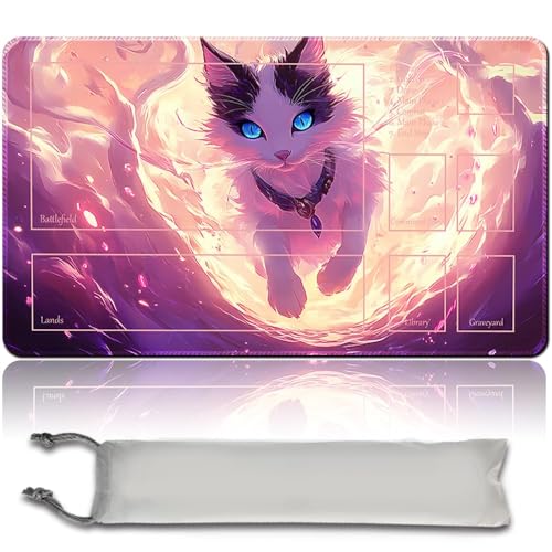 MTG PlayMat, 60 x 35 cm TCG PlayMat Stitched Edges Trading Card Game Play Mats with Storage Bag Smooth Rubber Surface Fighting Play Mat (MTG Set 40-5,with Zone) von MilkPlaymat