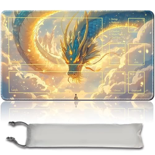 MTG PlayMat, 60 x 35 cm TCG PlayMat Stitched Edges Trading Card Game Play Mats with Storage Bag Smooth Rubber Surface Fighting Play Mat (MTG Set 40-6,with Zone) von MilkPlaymat