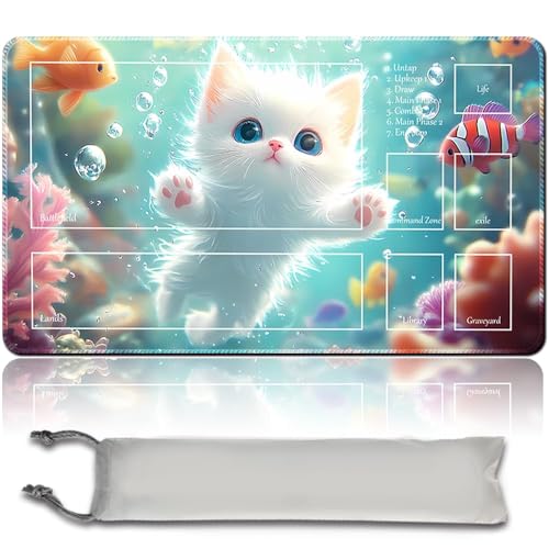 MTG PlayMat, 60 x 35 cm TCG PlayMat Stitched Edges Trading Card Game Play Mats with Storage Bag Smooth Rubber Surface Fighting Play Mat (MTG Set 40-9,with Zone) von MilkPlaymat