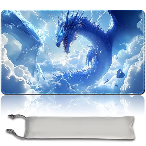 MTG Playmat, Size 60X35CM MTG Spielmatte Zonen Genäht Kanten Glatte Gummioberfläche Mauspad, Kampf Brettspiel TCG Spielmatten+ Aufbewahrungstasche (MTG Set 45-4,No Zone) von MilkPlaymat