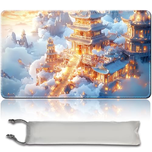 MTG Playmat, Size 60X35CM MTG Spielmatte Zonen Genäht Kanten Glatte Gummioberfläche Mauspad, Kampf Brettspiel TCG Spielmatten+ Aufbewahrungstasche (MTG Set 45-6,No Zone) von MilkPlaymat