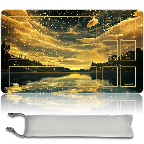 MTG Playmat TCG Playmat Board Game Card Game Trading Card Game Playing Mat Desk Mat Original Hand Painted Sewn Edges Smooth Surface Rubber Base 60 x 35 cm (MTG Set 44-2,with Zone) von MilkPlaymat