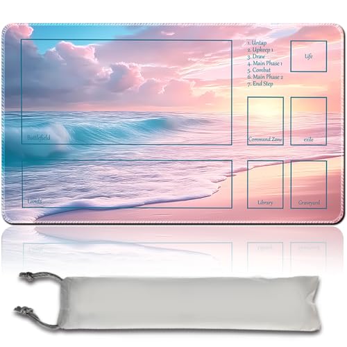 MTG Playmat TCG Playmat Board Game Card Game Trading Card Game Playing Mat Desk Mat Original Hand Painted Sewn Edges Smooth Surface Rubber Base 60 x 35 cm (MTG Set 44-4,with Zone) von MilkPlaymat