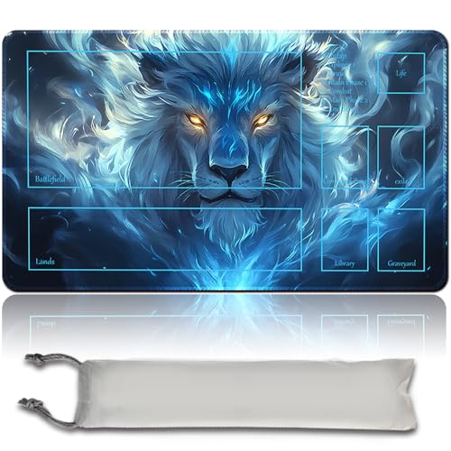 MTG Playmat TCG Playmat Board Game Card Game Trading Card Game Playing Mat Desk Mat Original Hand Painted Sewn Edges Smooth Surface Rubber Base 60 x 35 cm (MTG Set 44-7,with Zone) von MilkPlaymat