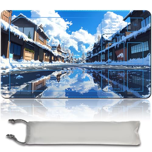 MTG Playmat TCG Playmat Board Game Card Game Trading Card Game Playing Mat Desk Mat Original Hand Painted Sewn Edges Smooth Surface Rubber Base 60 x 35 cm (MTG Set 44-8,with Zone) von MilkPlaymat