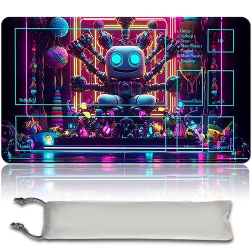 MTG Playmat wasserdichte Tasche, MTG Spielmatte, rutschfeste Rückseite, ideal für Kartenspiel-Enthusiasten, TCG Playmat Mouse Pad kompatibel mit MTG TCG CCG RPG (MTG Set 43-10,with Zone) von MilkPlaymat