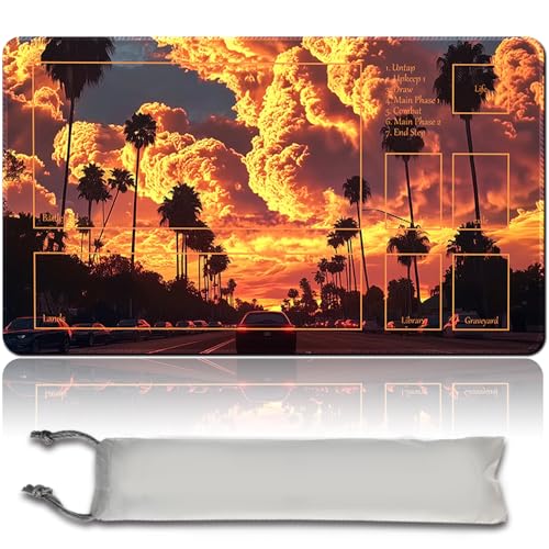 MTG Playmat wasserdichte Tasche, MTG Spielmatte, rutschfeste Rückseite, ideal für Kartenspiel-Enthusiasten, TCG Playmat Mouse Pad kompatibel mit MTG TCG CCG RPG (MTG Set 43-8,with Zone) von MilkPlaymat