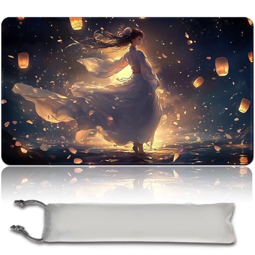 MTG Spielmatte+Bag 60X35 cm MTG Spielmatte mit Zonen, genähte Kanten Spielmatte Trading Card Game Spielmatten Mauspad Glatte Gummioberfläche TCG Spielmatte (MTG Set 42-2,No Zone) von MilkPlaymat