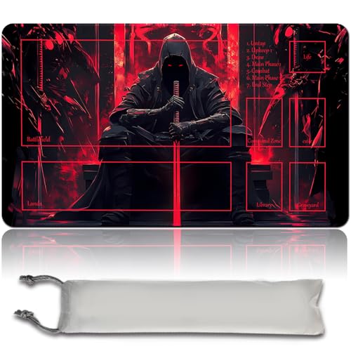 MTG Spielmatte+Bag 60X35 cm MTG Spielmatte mit Zonen, genähte Kanten Spielmatte Trading Card Game Spielmatten Mauspad Glatte Gummioberfläche TCG Spielmatte (MTG Set 42-3,with Zone) von MilkPlaymat