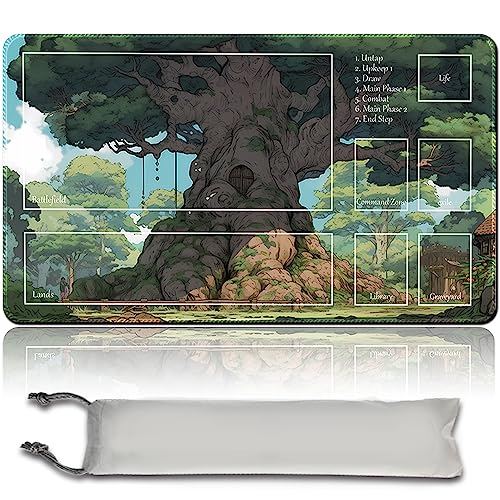 MilkPlaymat Brettspiel MTG Spielmatten+Kostenlose wasserdichte Bag,Stitched Edges,Game Mat 60 x 35 cm Smooth Rubber Surface,MTG PlayMat with Zones (MTG (1),with Zone) von MilkPlaymat