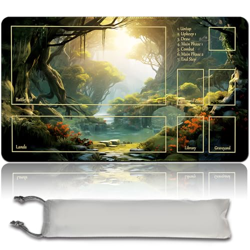 MilkPlaymat Brettspiel MTG Spielmatten+Kostenlose wasserdichte Bag,Stitched Edges,Game Mat 60 x 35 cm Smooth Rubber Surface,MTG PlayMat with Zones (MTG (15),with Zone) von MilkPlaymat