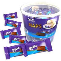 Milka Naps - 207 leckere Milka-Alpenmilch Schokoladen-Tafeln in der 1 kg Box, süße Mitgebsel von Milka