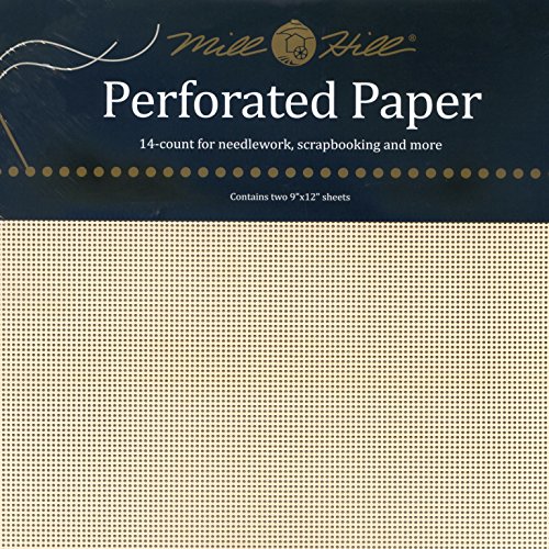 Mill Hill Perforiertes Papier, Fadenzahl 14, 22,9 x 30,5 cm, Ecru, 2 Stück pro Packung. von Mill Hill