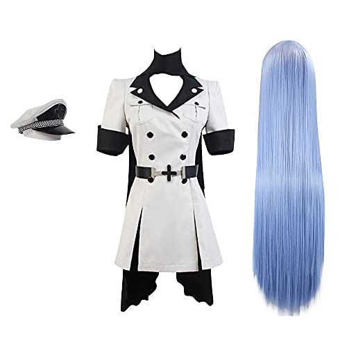 Akame ga Kill! Cosplay Kostüm Night Raid Akame und Esdeath Empire Uniformkleid mit Perücke Anime Halloween Cosplay Outfit für Frauen von Millay