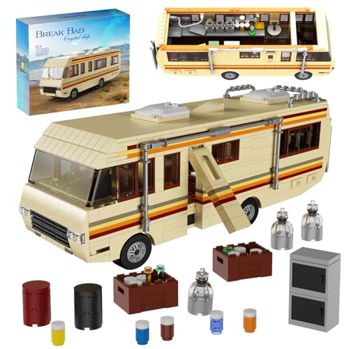 Brea Bad RV Baustein Set, Klassische Filme Walter White RV Modell Spielzeug, Kreatives Motorhome Bus Baustein Set, Tolles Geschenk für Filmfans, 2023 Neu (691 Pcs) von Millionspring