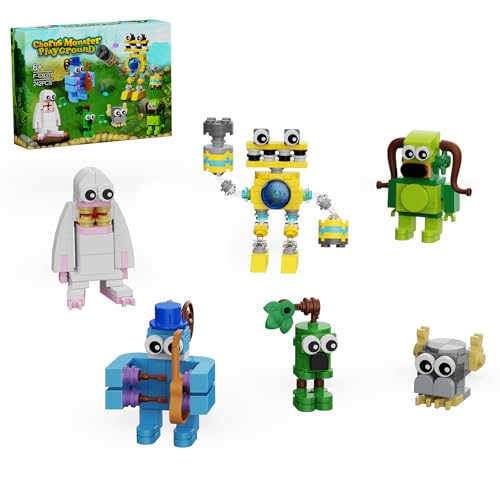 Millionspring Meine Singenden Monster Baustein Set, 6 in 1 Wubbo Monster Actionfigur Spielzeugmodell, Süßes Musikspiel Festival Spielzeug Geschenke für Jungen und Mädchen ab 6 Jahren(242 Teile) von Millionspring