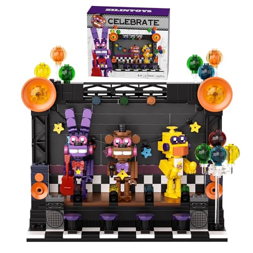 Millionspring FNAF Konzertbühnen-Bausatz, kreatives 5 Night at Freddys Charakterfigur-Bauspielzeug, Geschenkidee für Erwachsene und Kinder (467 PCS) von Millionspring