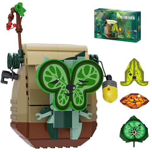 Millionspring Korok Bausteinset, Yahaha! BOTW Game Merch Actionfiguren Sich in 4 Verschiedene Anders Gesichtsform, TOTK Niedliche Spielzeuge Geschenke für Fans Kinder Weihnachten (376 Stück) von Millionspring