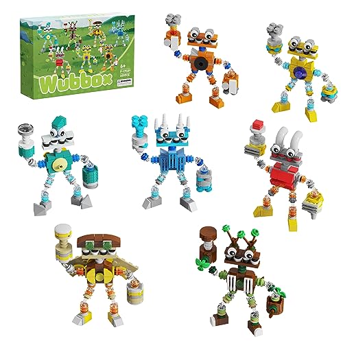 My Singing Monsters Baustein Set, 7 in 1 Wubbo Monster Actionfigur Spielzeugmodell, Süßes Musikspiel Festival Spielzeug Geschenke für Jungen und Mädchen ab 6 Jahren, Upgrade neu 2023(689 Teile) von Millionspring