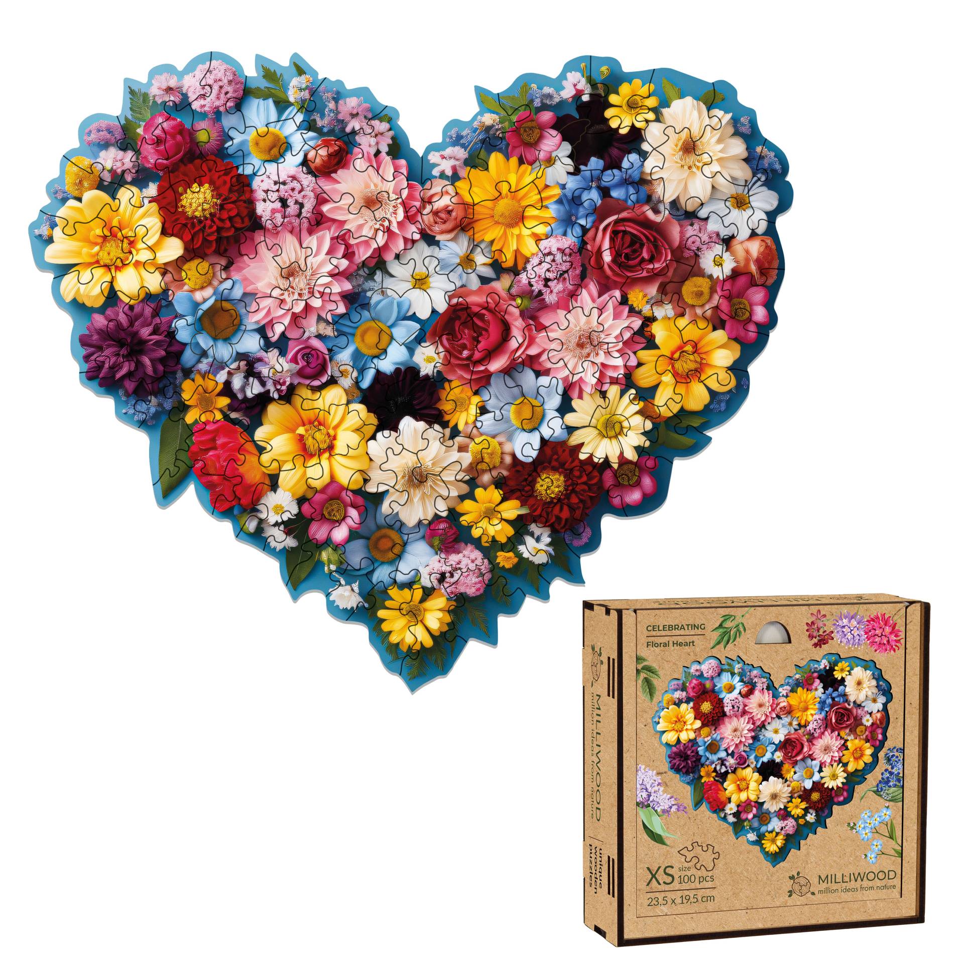 Milliwood Holzpuzzle - Florales Herz 100 Teile Puzzle Milliwood-5080 Milliwood Holzpuzzle - Florales Herz 100 Teile Puzzle Milliwood-5080 von Milliwood