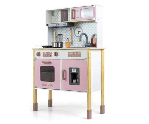 Kinderküche aus Holz mit leuchtenden Accessoires Björn Milly Mally (Pink) von Milly Mally