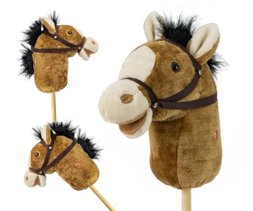 Milly Mally Hobby Pferd auf Stock Light Brown Hobby Horse Spielzeug für Kinder 18m+ von Milly Mally