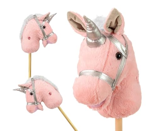 Milly Mally Hobby Pferd auf Stock Light Pink Hobby Horse Spielzeug für Kinder 18m+ (Light Pink) von Milly Mally