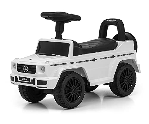 Milly Mally Mercedes G350D S Rutscher Auto für Kinder ab 1 Jahr interaktives Rutschauto mit Hupe und Motorgeräuschen Weiß von Milly Mally