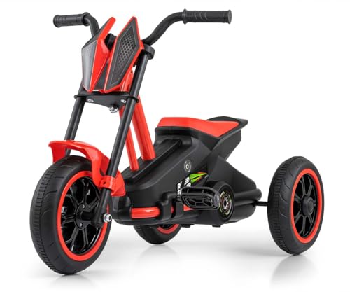 Milly Mally Pedal Gokart Rider Ab 3 Jahren Dreirad Sportsitz wie bei einem Motorrad Robuste Konstruktion (Rot) von Milly Mally