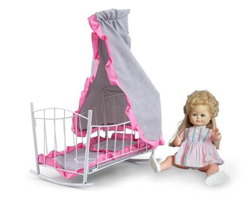 Milly Mally Puppenbett Lily mit Himmel Prestige Pink Spielzeug für Mädchen von Milly Mally