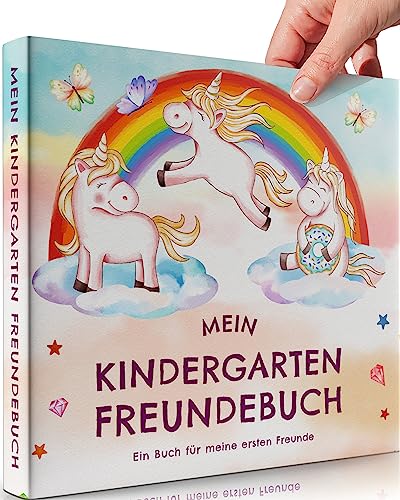 Milula Studios Freundebuch Kindergarten Mädchen - Mein Kindergarten Freunde Buch - Hardcover Einband - Freundebuch Einhorn Ersten Freunde - Freundschaftsbuch Kindergarten Mädchen von Milula Studios