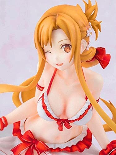 Mimimiao Sword Art Online Yuuki Asuna SAO Badeanzug Ver. 1:7 Skala Nette Mädchen Action Figure Erwachsene Spielzeug PVC Figuren Anime/Spielfigur Modell/Statue Anime Sammlerstücke/Geschenke 21cm/8,2 Zo von Mimimiao