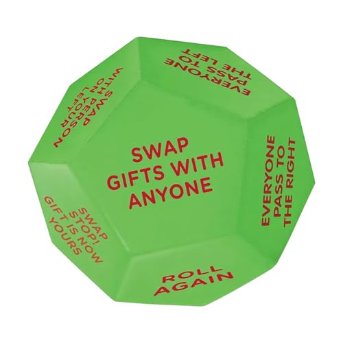 Mimoqk 12-Sided Christmas Dice Game | Christmas Exchange Dice Game | Engaging Dice Rolling Fun for Family Gatherings | Compact Pu Dice for Holiday Celebrations and Exchange Events von Mimoqk