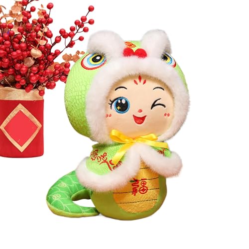 2025 Snake Maskottchen | Lunar New Year Decoration Plüschtier, 25,7 cm (10,2 Zoll) Cartoon Snake Stuffed Tier Plüsch | Chinesischer Frühling Festival Home Dekoration für Wohnzimmer, Schlafzimmer, Sofa von Mimoqk