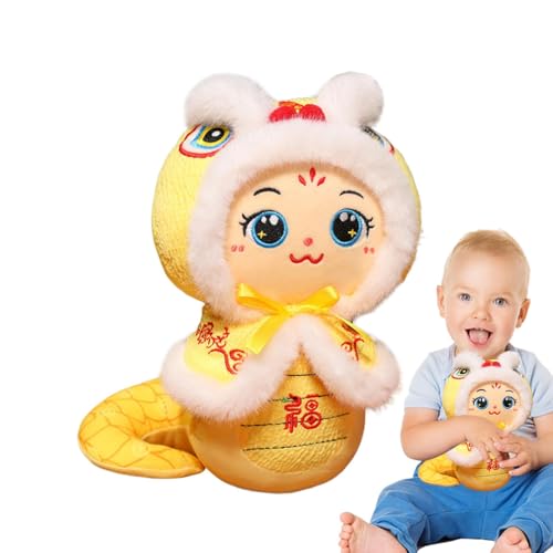 2025 Snake Maskottchen | Lunar New Year Decoration Plüschtier, 25,7 cm (10,2 Zoll) Cartoon Snake Stuffed Tier Plüsch | Chinesischer Frühling Festival Home Dekoration für Wohnzimmer, Schlafzimmer, Sofa von Mimoqk