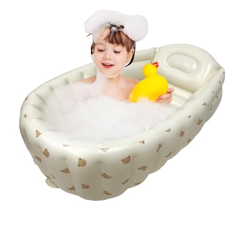 Aufblasbarer Bath Tub | Portable Kids Bath Pool | Air Swimming Pool Kids | Toddler Inflatable Bath Tub Kids Foldable Shower Pool Inflatable Bath Tub for with Shower von Mimoqk