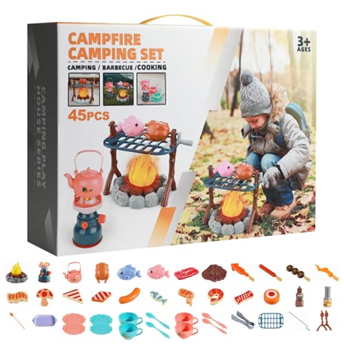 Camping Toy Set for, Pretend Camping Toys, Food Toy Set, Kids Campfire Toy, Educational Campfire Toy Campfire Set Pretend Camping Toy Fun Food Set for Christmas and Birthday von Mimoqk