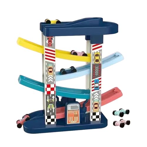 Car Race Track Toy | Children Ramp Racer Toy | Boys Girls Cute Track Playset, Retro Pull-Back Vehicle Toy for Stimulating Imagination von Mimoqk