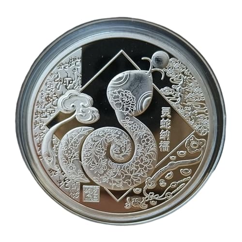 Chinese Snake Year Coin, Chinese Coin, Lunar Year Coin, Good Luck Keepsake Coin, Chinese New Year Souvenir, Gedenkmünze, 2024 Chinesische Schlangenmünze, Coin for Family von Mimoqk