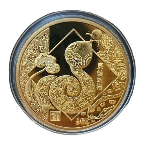 Chinese Snake Year Coin, Chinese Coin, Lunar Year Coin, Good Luck Keepsake Coin, Chinese New Year Souvenir, Gedenkmünze, 2024 Chinesische Schlangenmünze, Coin for Family von Mimoqk