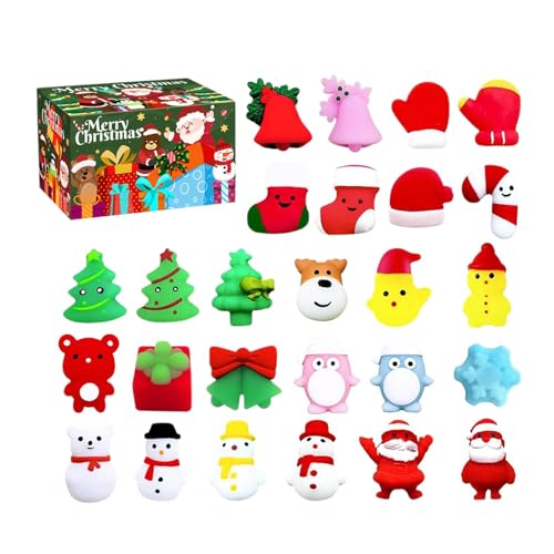 Christmas Fidget Toys Sensory Stress Balls | Kleine Holiday-Themed Spielfiguren-Set für Stress | Perfektes weiches Sensory Spielzeug für Kinder und Erwachsene | Ideal für Feiertage Geburtstage und von Mimoqk