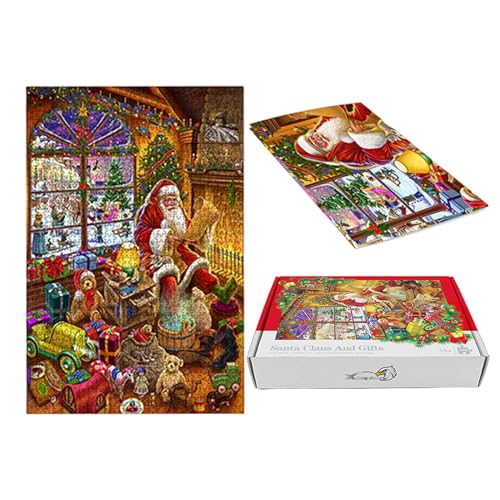 Christmas Themed Puzzles | 1000-teiliges Familienpuzzle für Spaß und Heimdekoration, 1000 x Christmas Holiday Puzzle | Family Game, Lernspiel für Weihnachten Puzzle für Home Wall Deco von Mimoqk