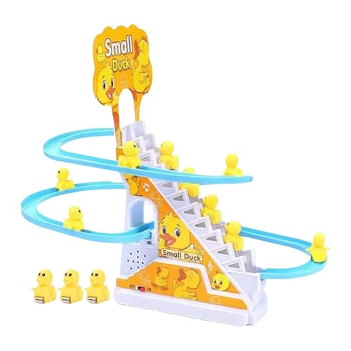 Electric Roller Coaster Toy | Small Duck Toy Stairs | Duck Racing Track Building Toy Children's Music Game For Home Travel von Mimoqk