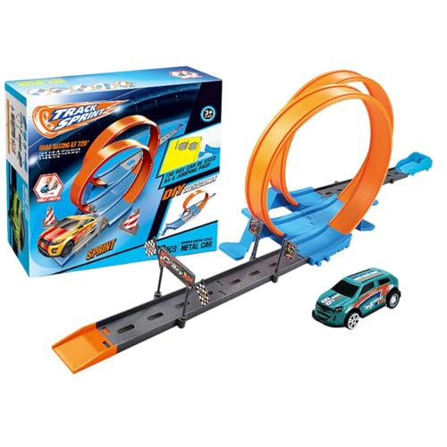 Flexible Track Toy Car, Assembling Track Race Pull-Back Car, Interactive Toy Car Race Track, Toy Car Assembling Race Track, Flexible Tracks Toy, Funny Flexible Road Games for Family Gatherings von Mimoqk