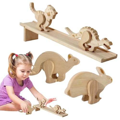 Holzspielzeug für frühes Lernen, Holzblockspielzeug für Kinder, interaktives Laufspielzeug, Holzblockspielzeug für Kinder im Vorschulalter, Entwicklungsblockspielzeug aus Holz, Frühpädagogisches Spiel von Mimoqk