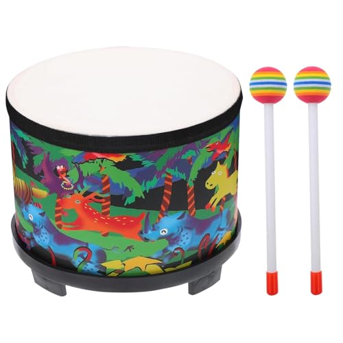 Kids Percussion Instrument | 8-Zoll Gathering Club Drum for Preschoolers With Wooden Design And 2 Mallets For Musical Fun Wooden Preschool Floor Drum | 8-Inch Kids Percussion Instrument With Mallets, von Mimoqk