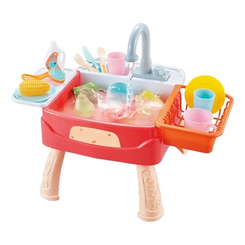 Kitchen Sink Toy, Water Play Basin, Preschool Role Play Set, Automatic Faucet Circulation, Realistic Dishwashing Accessories, Indoor Learning Fun for Toddler, 17.91x14.17 Inches Kitchen Sink Toy, Water Play Basin, Preschool Role Play Set, Automatic Faucet Circulation, Realistic Dishwashing Accessories, Indoor Learning Fun for Toddler, 17.91x14.17 Inches von Mimoqk