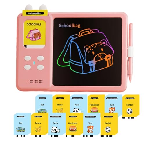 LCD-Display für Kinder, wiederaufladbar, für Kinder von 3 bis 8 Jahren, inklusive Flash-Karten, perfekt für das Lernen zu Hause und in der Schule, LCD-Schreibblock für Bildung von Mimoqk