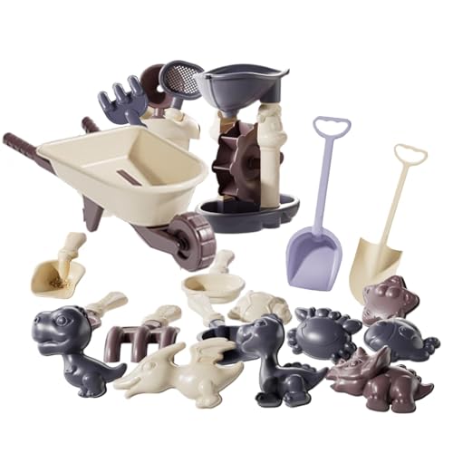 Mimoqk 20-teiliges Strandsandkasten-Set mit Molds, tragbares Kinder-Strandspielzeug, lustige Reisespiele für heiße Weather, Outdoor-Spielset für Gatherings und Reisen, mehrfarbig von Mimoqk